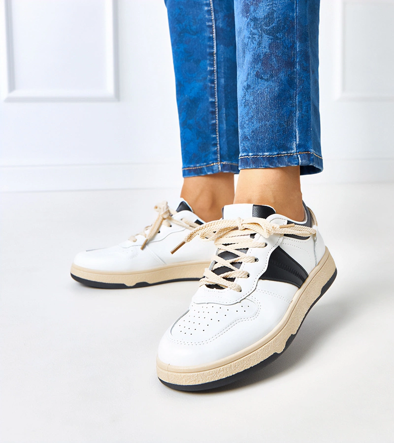 Biało-czarne damskie sneakersy Marcella