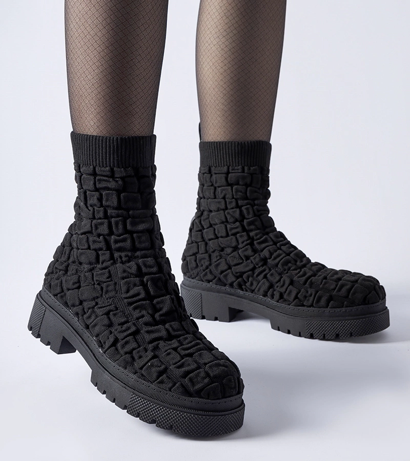 Czarne botki ze skarpetkową cholewką Arlington