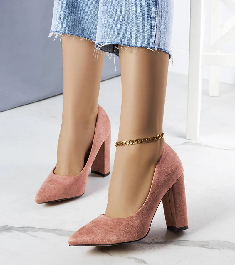 Różowe czółenka na słupku Amiyah