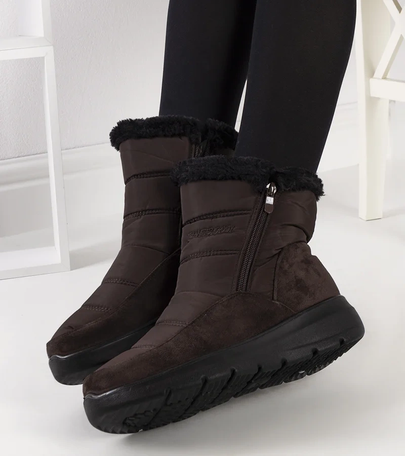 Brązowe śniegowce pikowane Azmarin