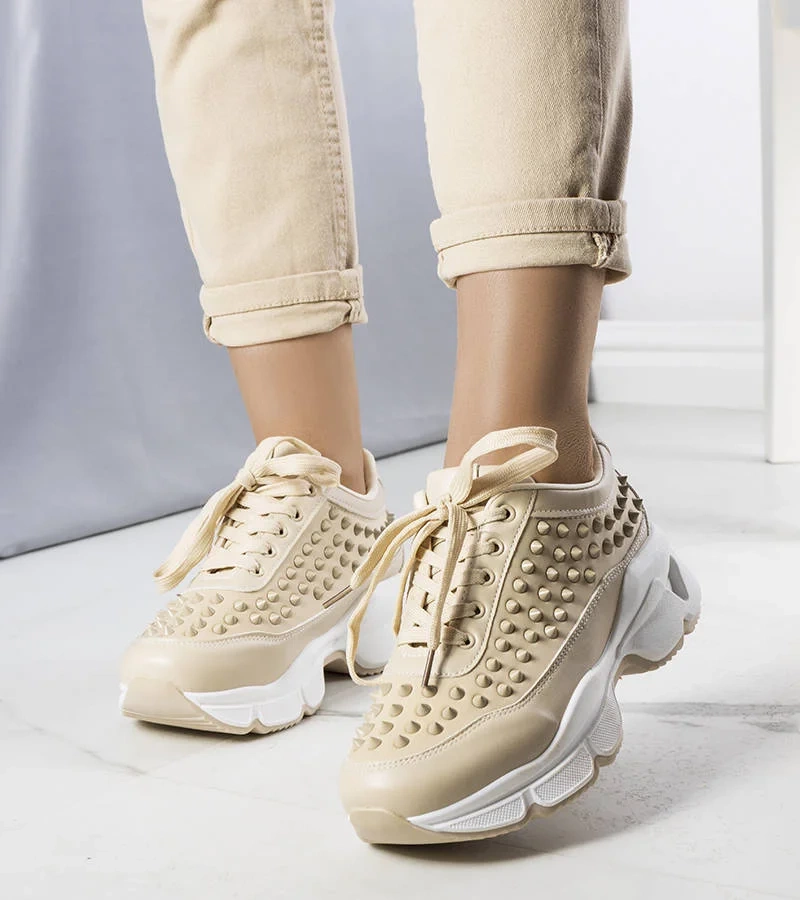 Beżowe sneakersy damskie Suzeta