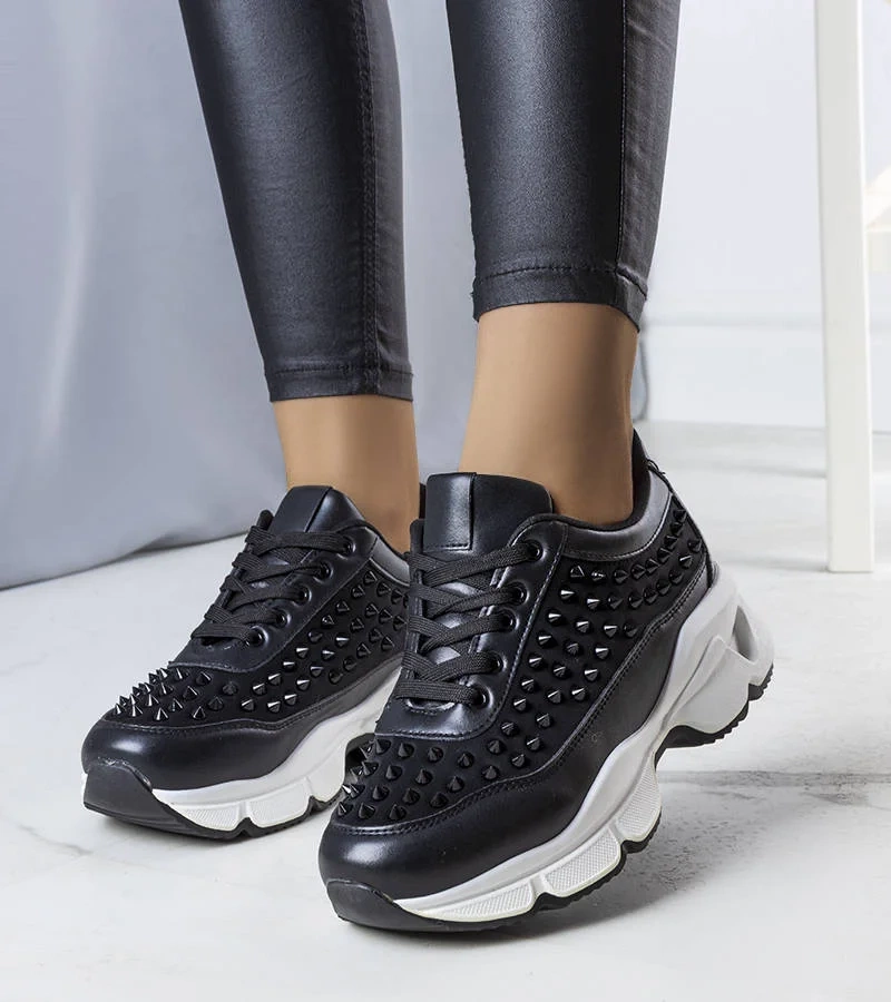 Czarne sneakersy damskie Suzeta