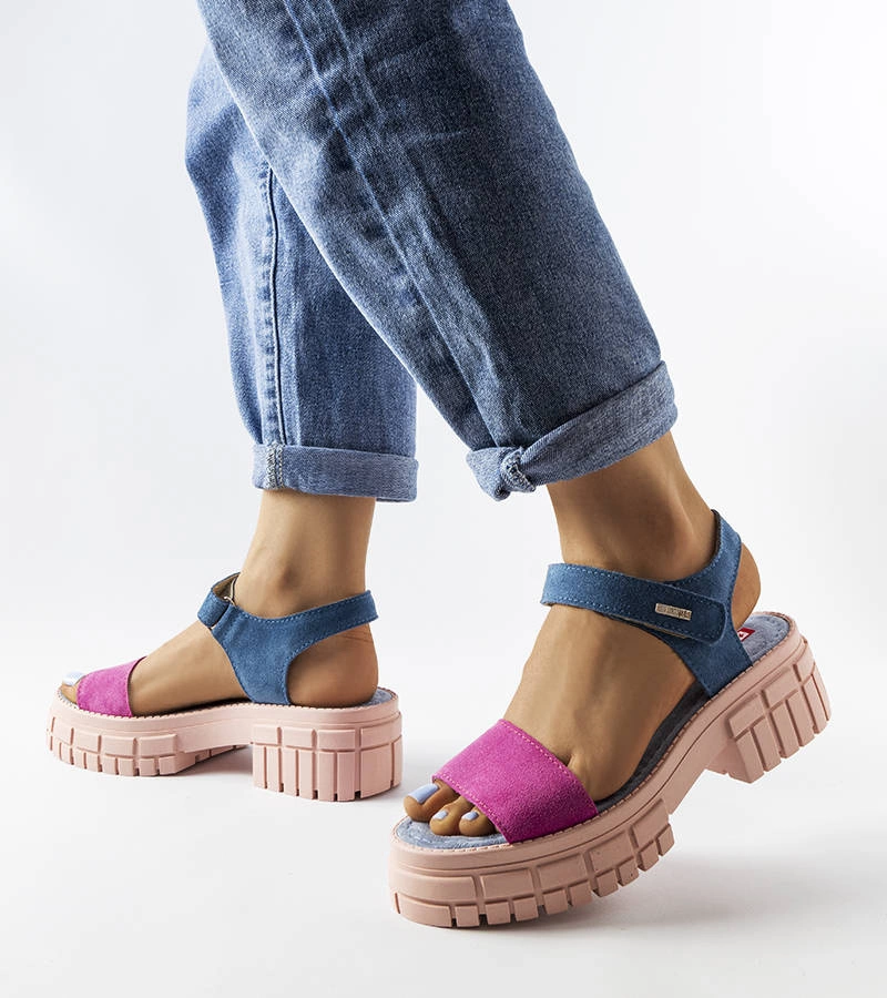 Różowo-niebieskie sandały Big Star LL276034