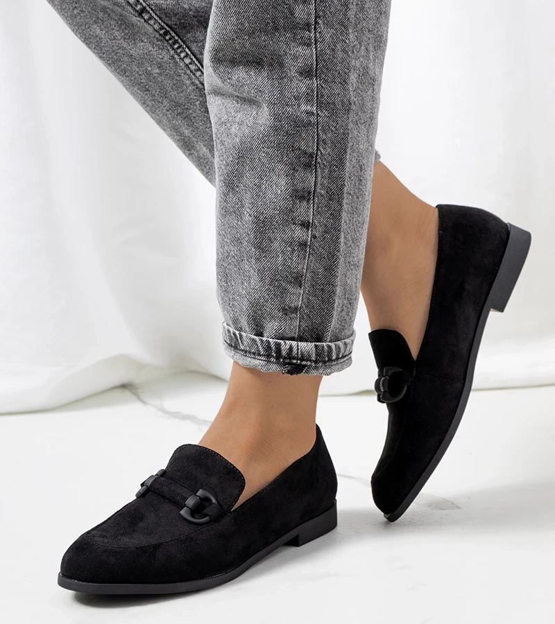 Czarne półbuty skórzane Talisa