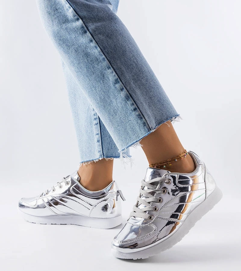 Srebrne sneakersy Quessy