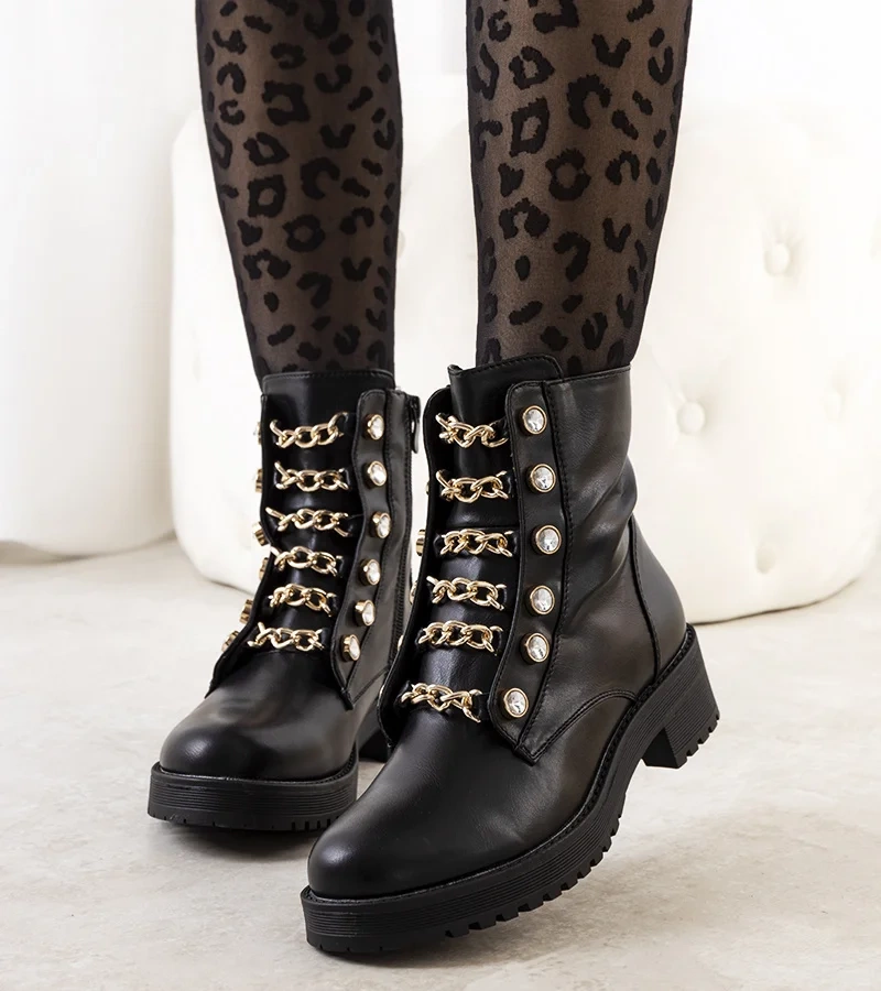 Czarne traperki Curiel