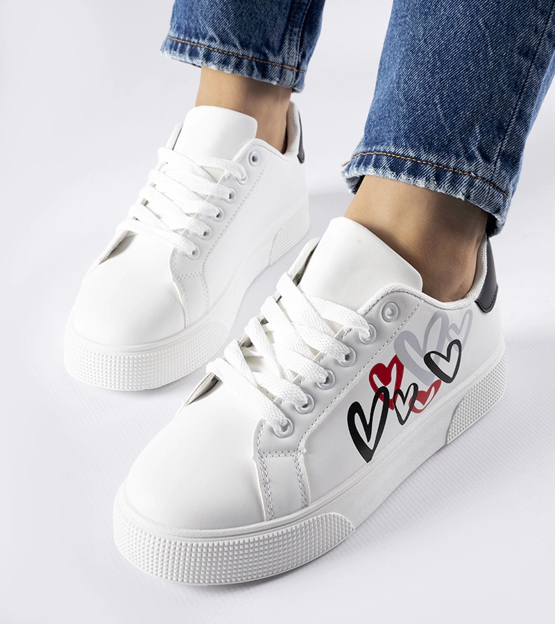 Białe sneakersy na platformie Montclair