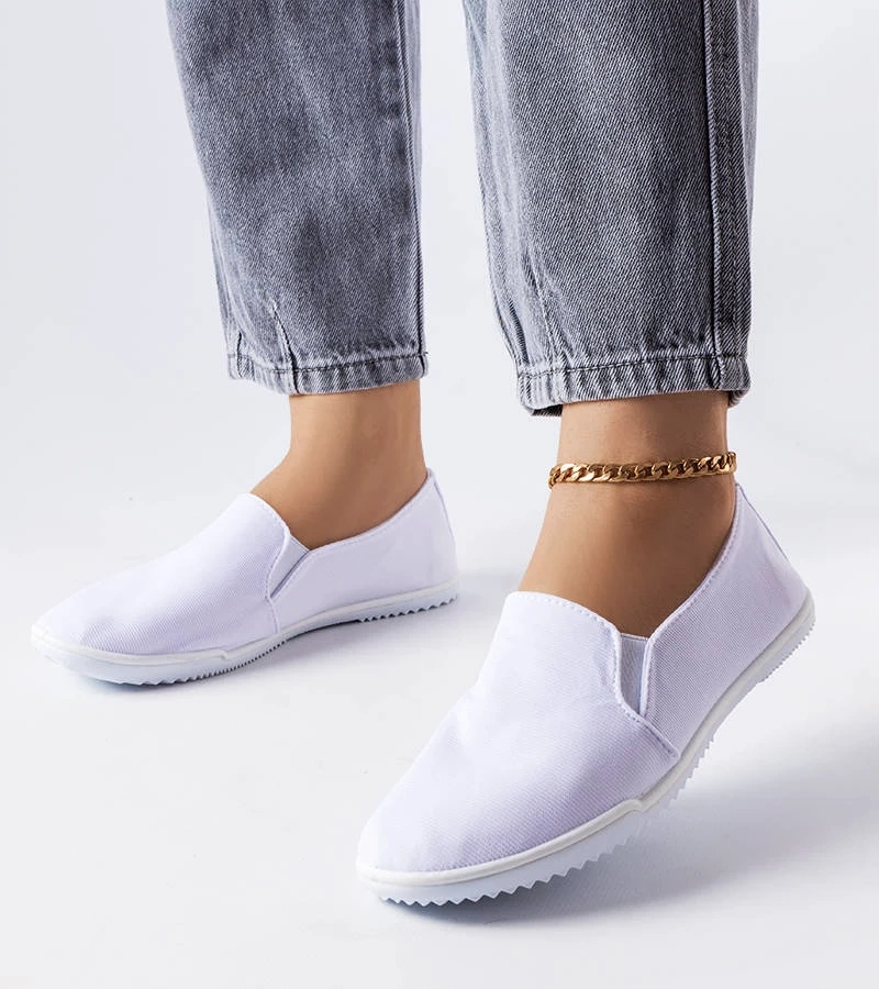 Białe elastyczne tenisówki Gaulin