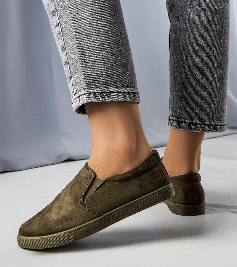 Zielone tenisówki z eko-zamszu Leroy