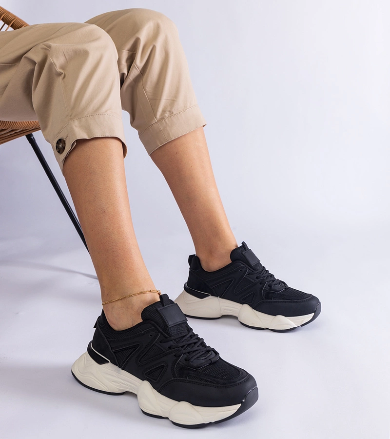 Czarne sportowe sneakersy damskie Imperio