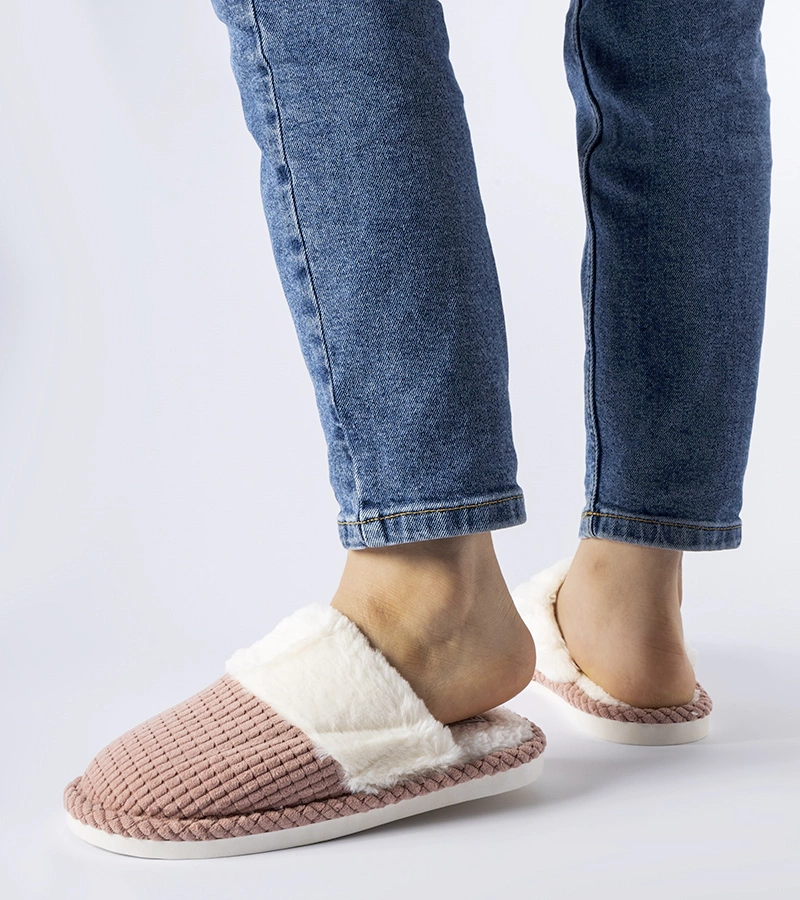 Różowe ciepłe kapcie Frappier