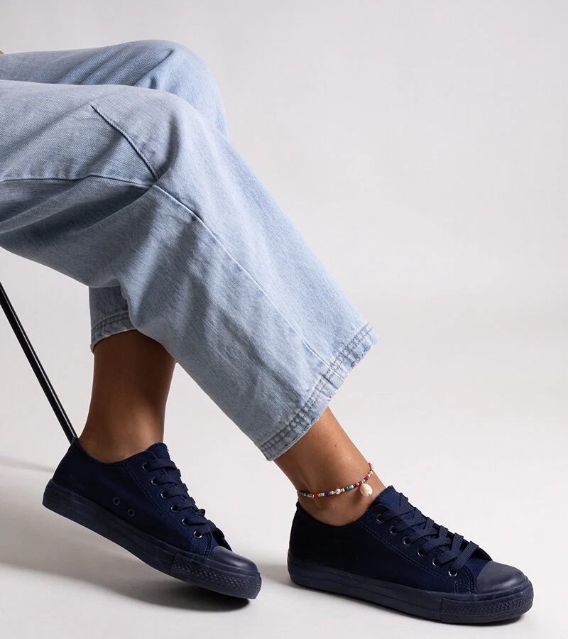 Granatowe klasyczne trampki Nudar