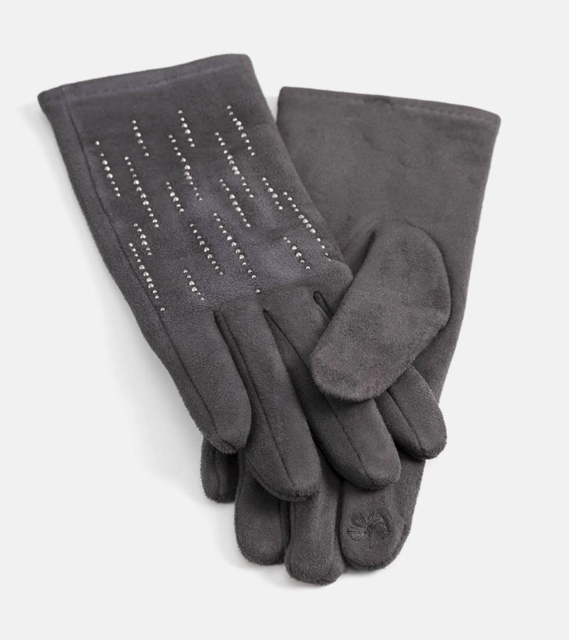 Szare ocieplane rękawiczki Annoti