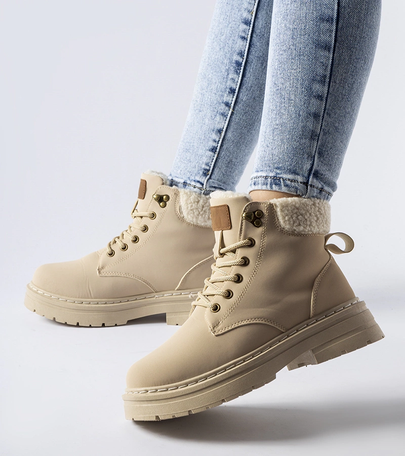 Beżowe ocieplane workery Burgondi