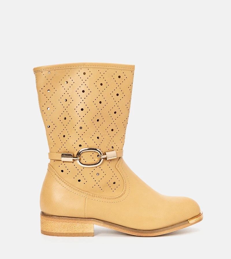 Beżowe botki dziecięce Valley