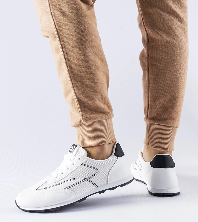 Biało-czarne sportowe sneakersy Pinarella