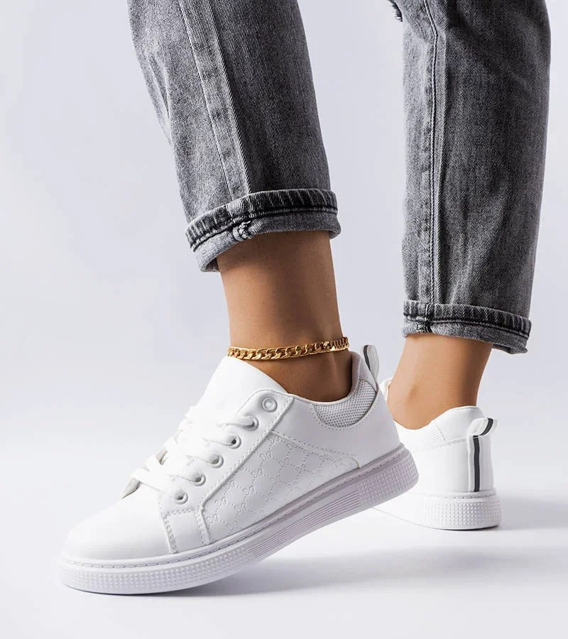 Białe sneakersy z tłoczeniem Dreux