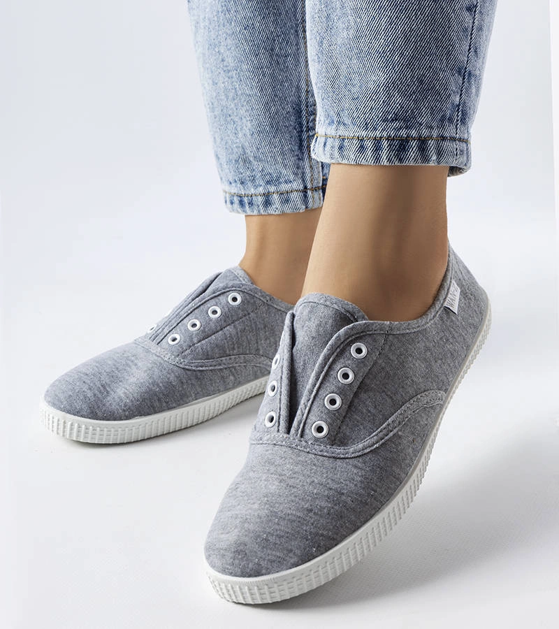 Szare materiałowe tenisówki wsuwane Florala