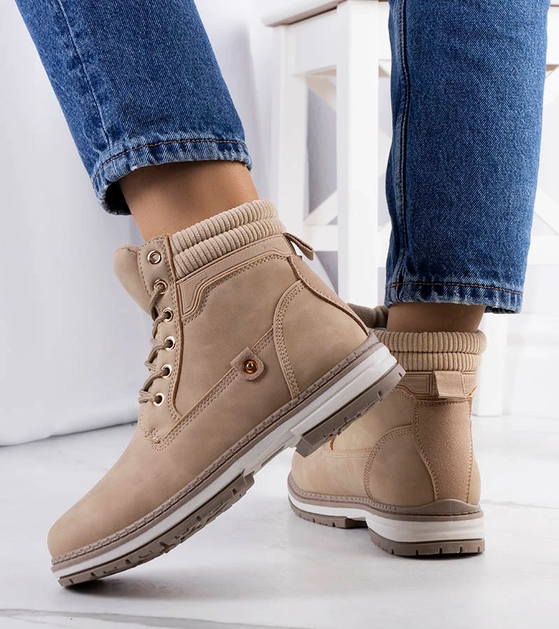 Brązowe traperki damskie Enines