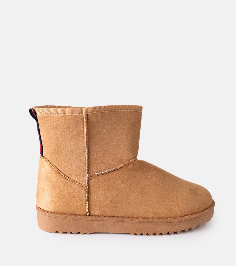 Beżowe śniegowce płaska podeszwa Emmie