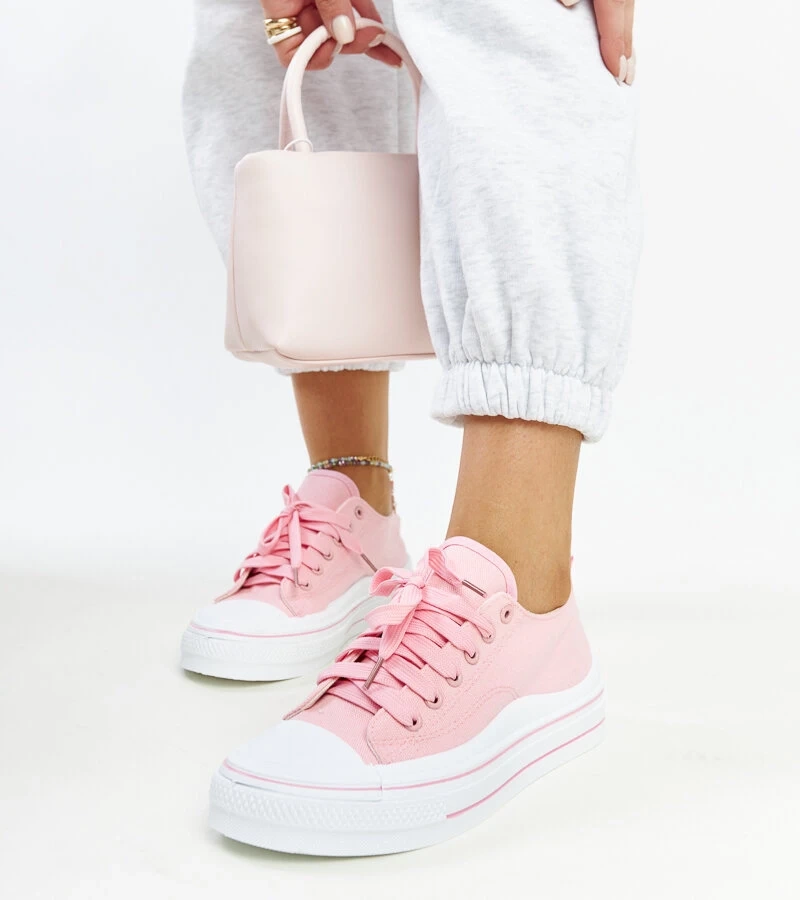 Różowe trampki na platformie Anbarin