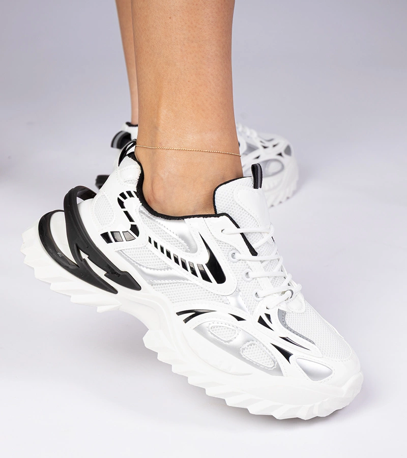 Białe sneakersy sportowe na masywnej podeszwie Lirata