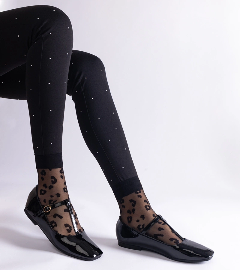 Czarne lakierowane balerinki z paskiem Marseille