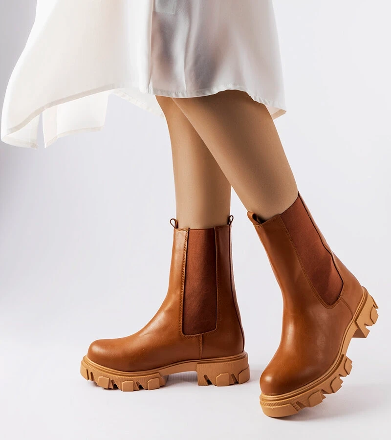 Brązowe wsuwane botki workery Vallejo