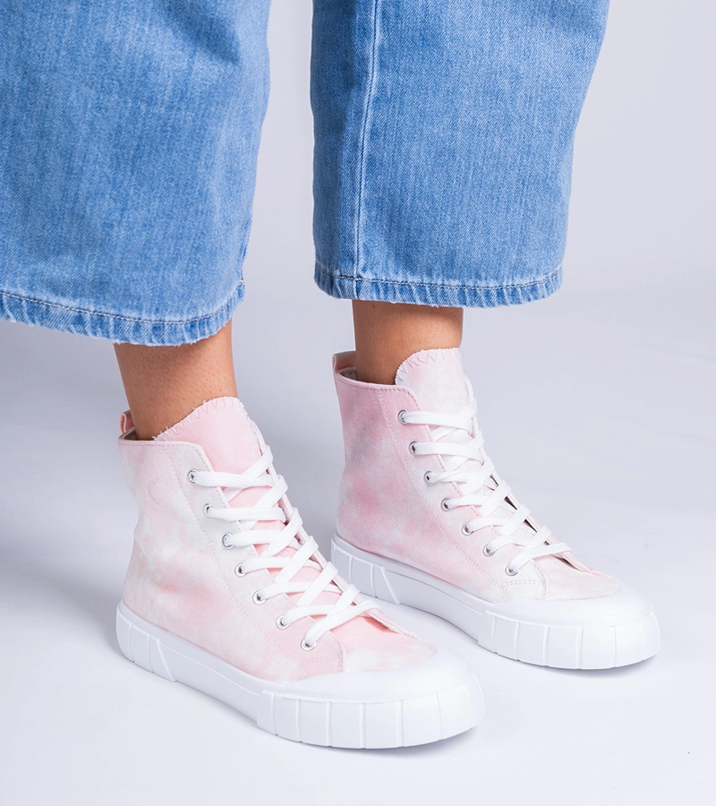 Różowe trampki za kostkę Citta