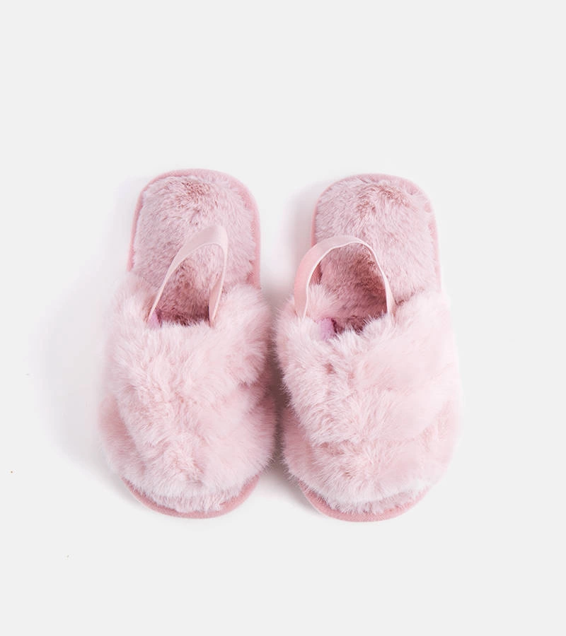 Różowe kapcie na gumkę Mia