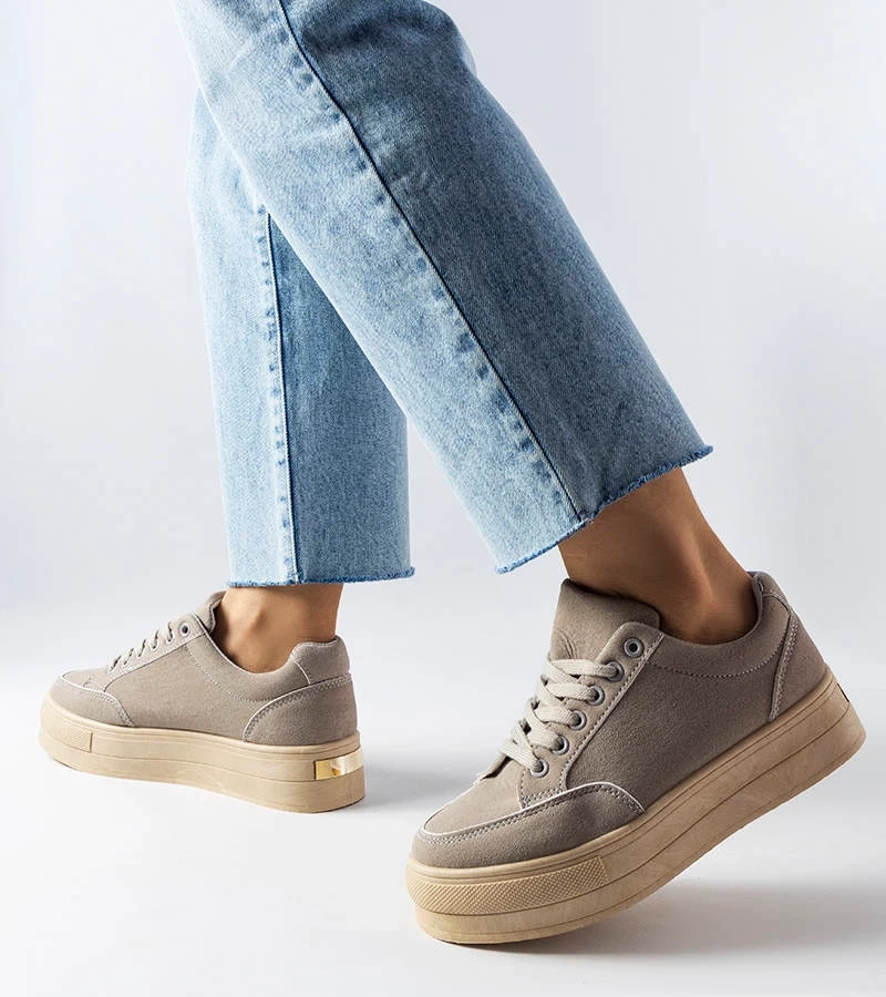 Szare sneakersy na platformie Amathymes