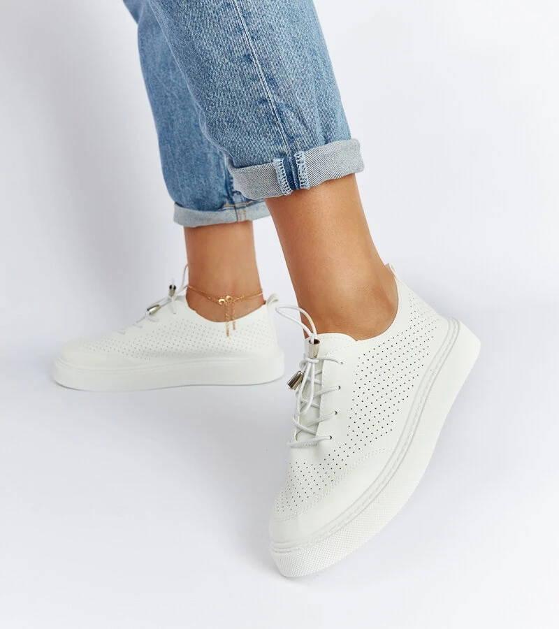 Białe perforowane tenisówki Laytonville
