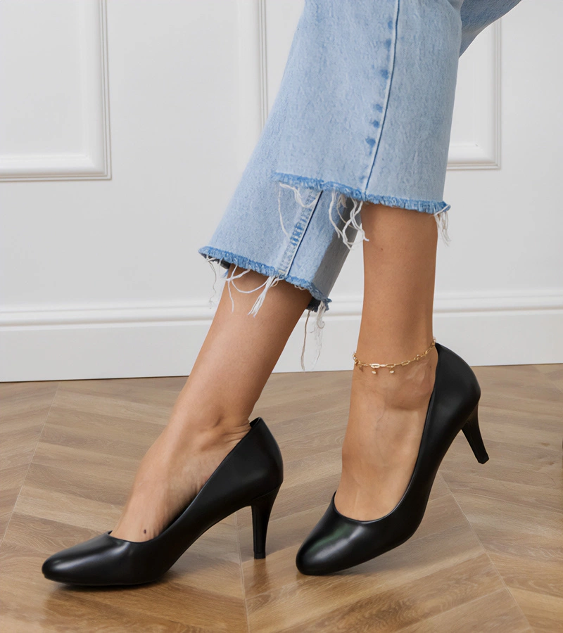 Czarne czółenka damskie klasyczne Veris