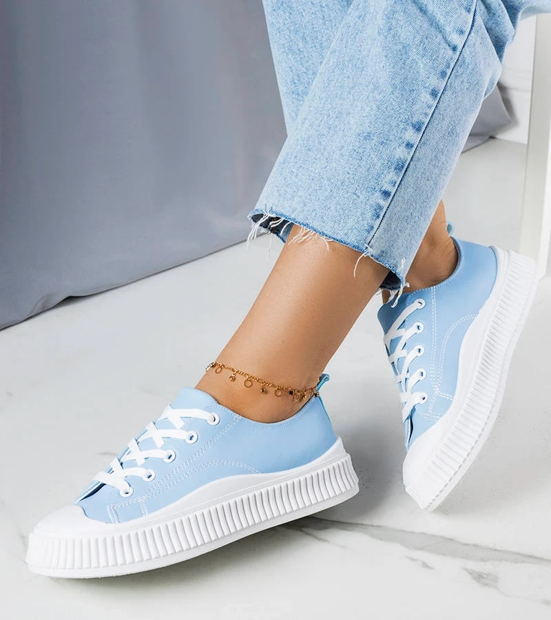 Niebieskie trampki na platformie Parmentier