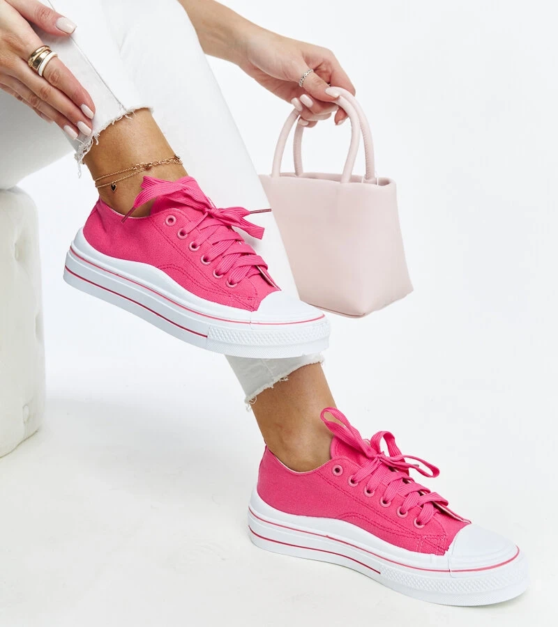 Ciemnoróżowe trampki na platformie Anbarin