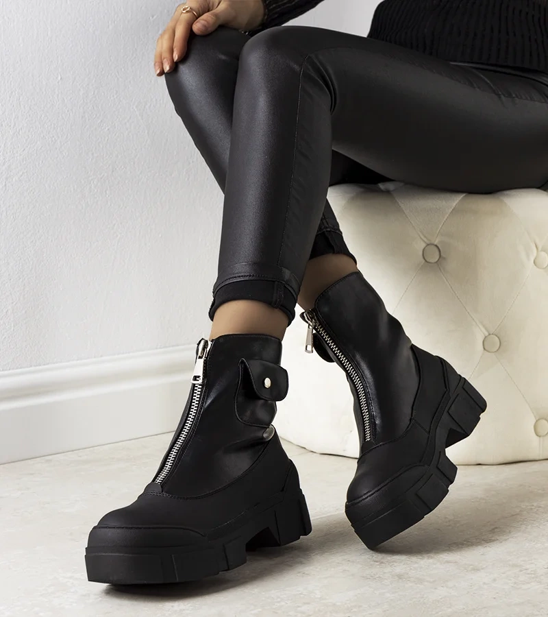 Czarne botki damskie Vintella