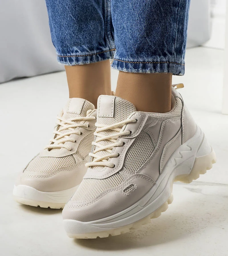 Beżowe obuwie sportowe Depretis