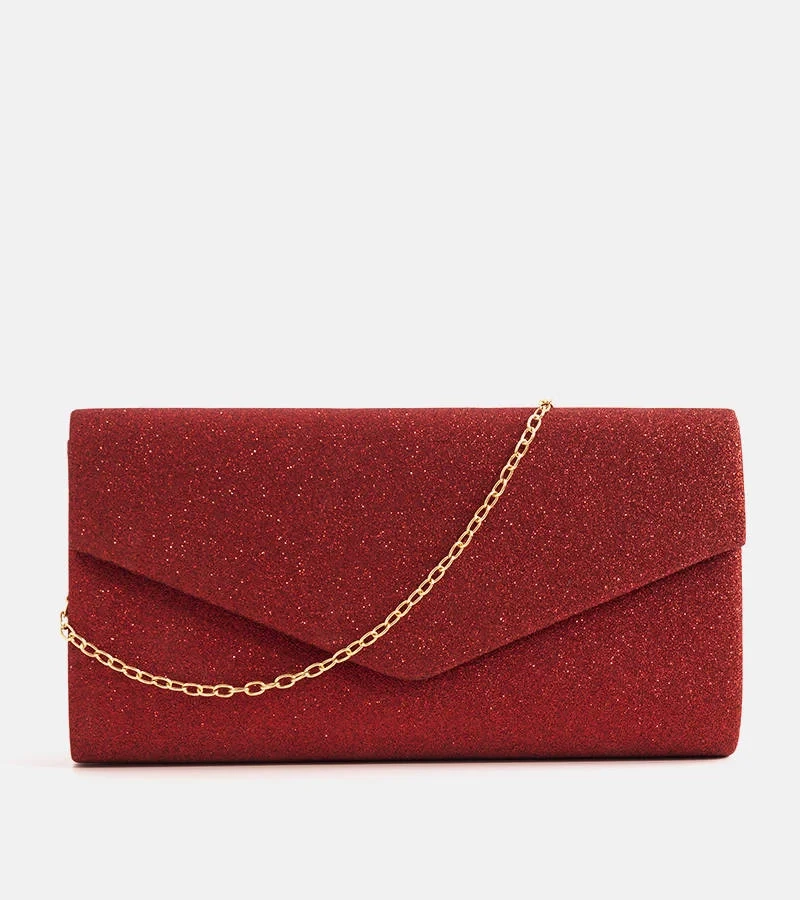 Czerwona torebka kopertowa Chute