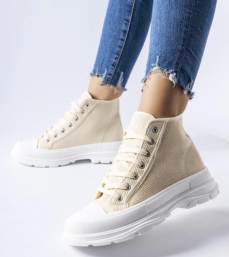 Beżowe trampki za kostkę Villaggio