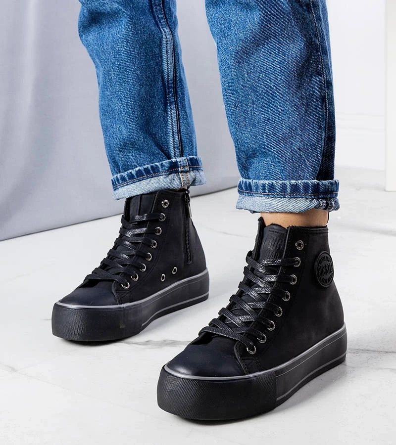 Czarne trampki ocieplane Big Star KK274173