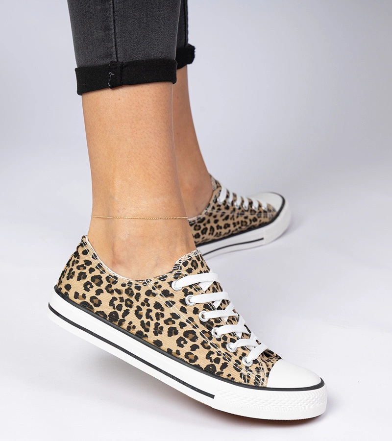 Panterkowe klasyczne damskie trampki Menfis