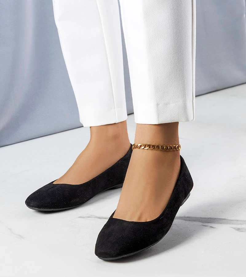 Czarne baleriny z eko-zamszu Jules