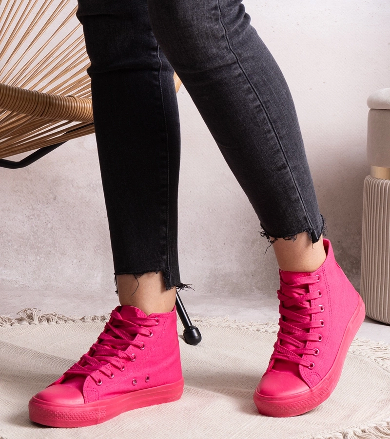 Ciemnoróżowe wysokie trampki Rafife