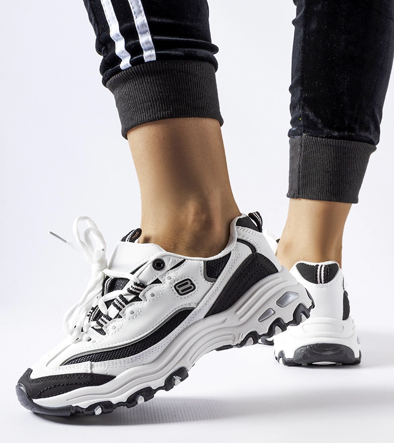 Biało-czarne sportowe sneakersy Kouri