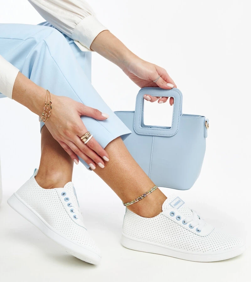 Białe trampki eko-skórzane Yusra