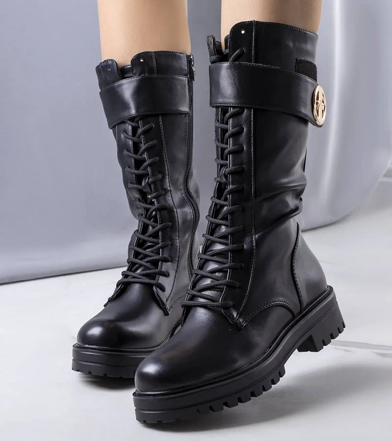 Czarne workery ocieplane Bicor