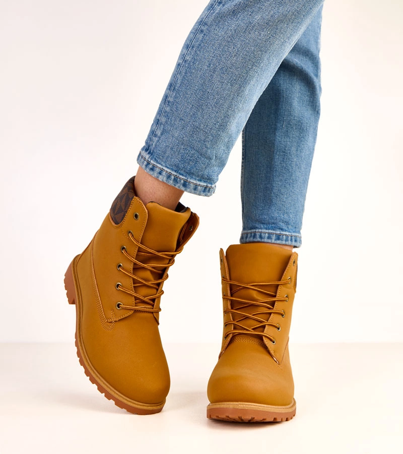 Brązowe trapery workery z matowym wykończeniem Alicia