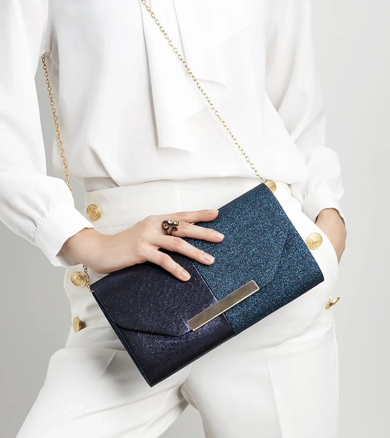 Granatowa torebka kopertowa Kadiev