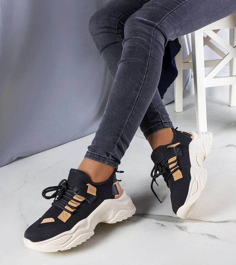 Czarne sneakersy sportowe Sheryl