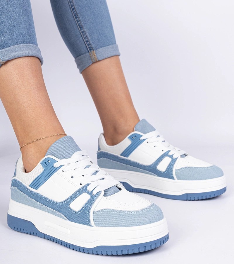 Niebieskie damskie sneakersy sportowe Pretta